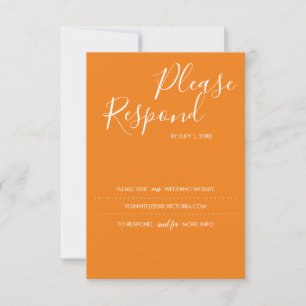 Burnt Orange RSVP Card, Wedding Website Card