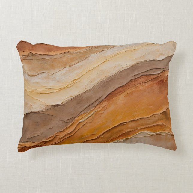 Burnt Orange Rust Terracotta Brown Abstract Accent Pillow (Front)
