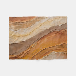 Burnt Orange Rust Terracotta Brown Abstract Small Fleece Blanket