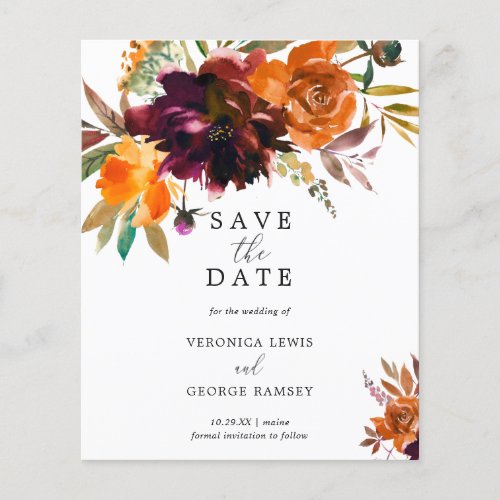 Burnt Orange Rustic Budget Wedding Save the Date