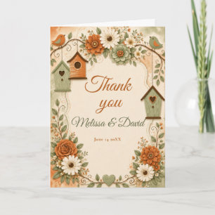 Burnt Orange Sage Housewarming Thank You Card