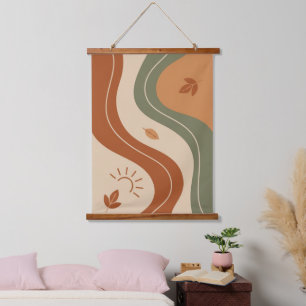 Burnt Orange Sand Olive Green Decor Print Hanging Tapestry
