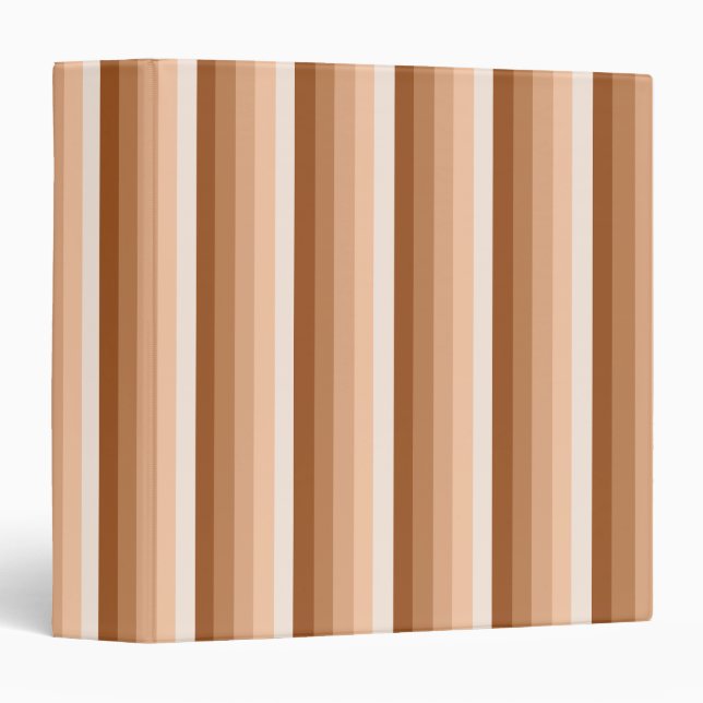 Burnt orange shadow stripes 3 ring binder (Front/Spine)