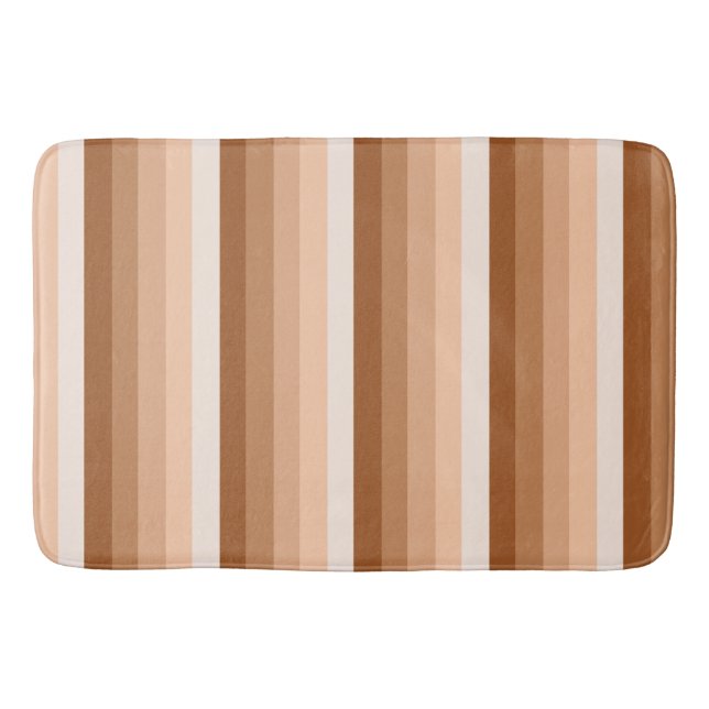 Burnt orange shadow stripes bath mat (Front)