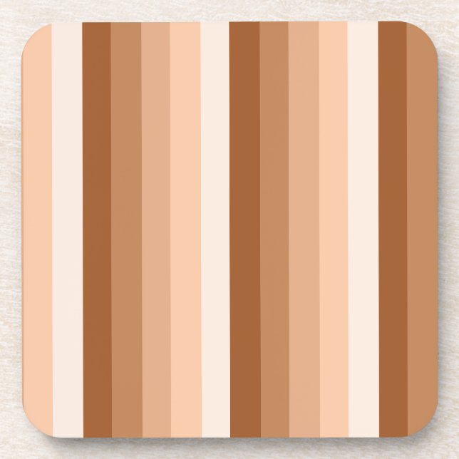 Burnt orange shadow stripes beverage coaster (Front)