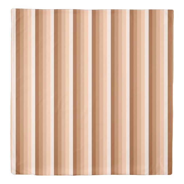 Burnt orange shadow stripes duvet cover (Front)
