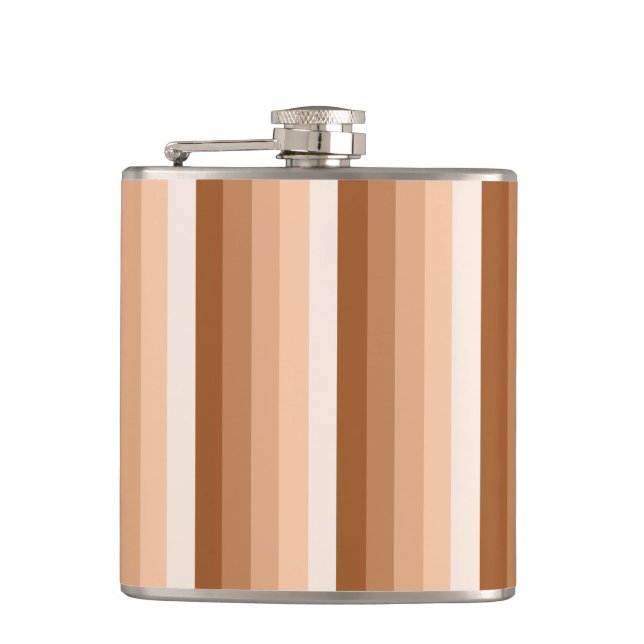 Burnt orange shadow stripes flask (Front)