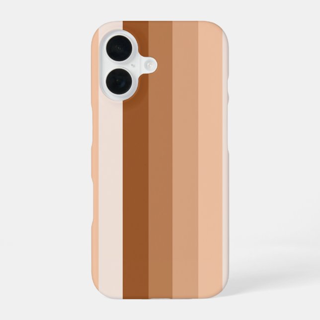 Burnt orange shadow stripes iphone case (Back)