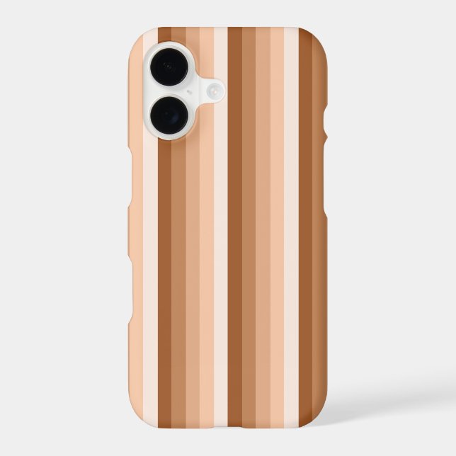 Burnt orange shadow stripes iphone case (Back)