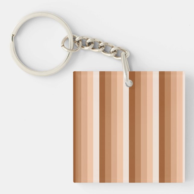 Burnt orange shadow stripes keychain (Front)