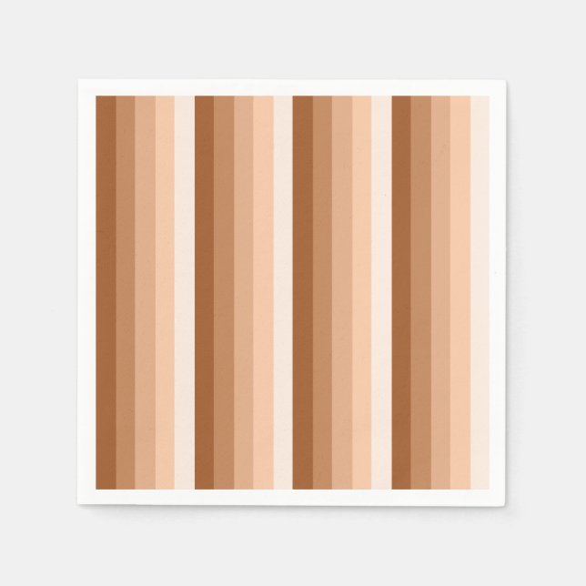 Burnt orange shadow stripes napkins (Front)