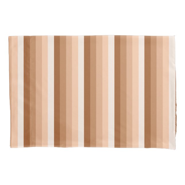 Burnt orange shadow stripes pillow case (Front)