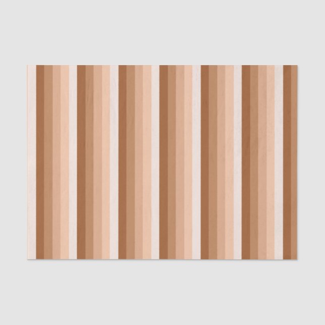 Burnt orange shadow stripes tissue paper (Front)