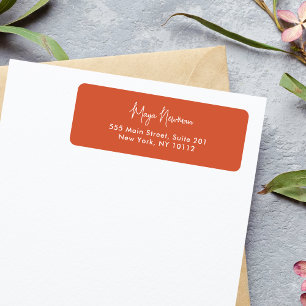 BURNT ORANGE SIGNATURE MONOGRAM LABEL