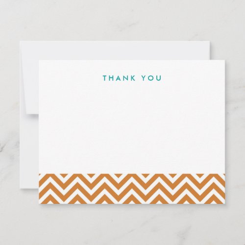Burnt Orange Simple Chevron Thank You Note Cards