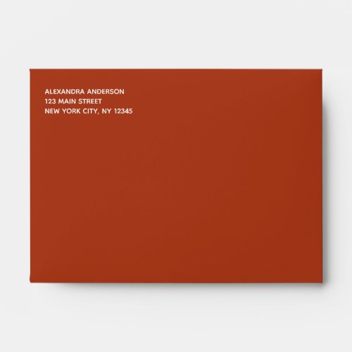 Burnt Orange Simple Minimalist Colored Envelope