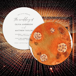 Burnt Orange Simple Unique Wedding Watercolor Invitation