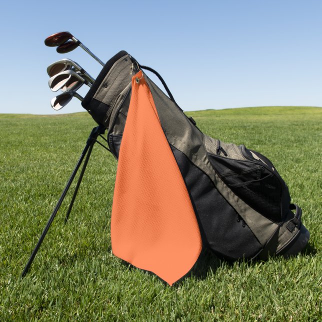 Burnt Orange Solid Color Golf Towel (Green)