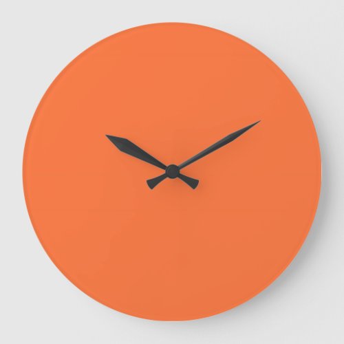 Burnt Orange Solid Color Large Clock