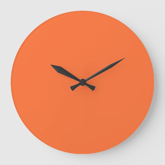 Burnt Orange Solid Color Large Clock (Front)