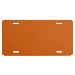 Burnt Orange (solid color)  License Plate