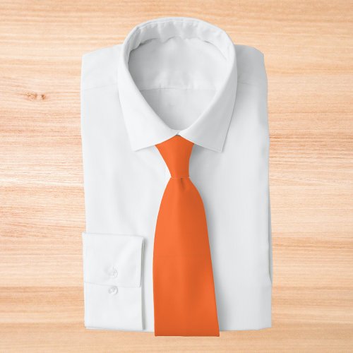 Burnt Orange Solid Color Neck Tie