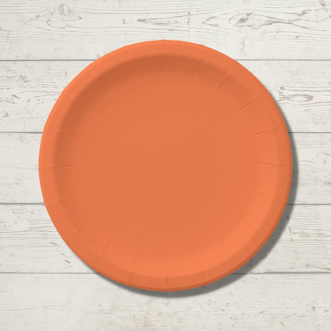 Burnt Orange Solid Color Paper Plates (Creator Uploaded)