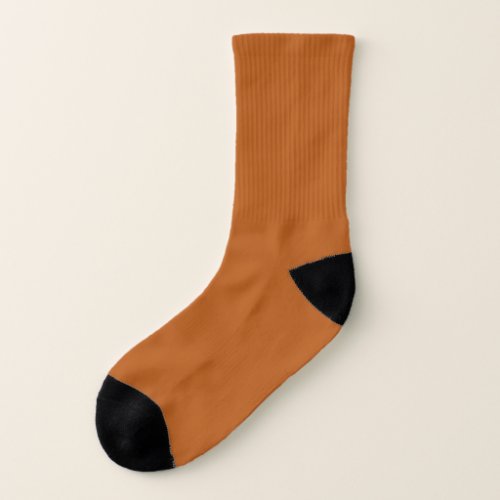 Burnt Orange Solid Plain Color Socks