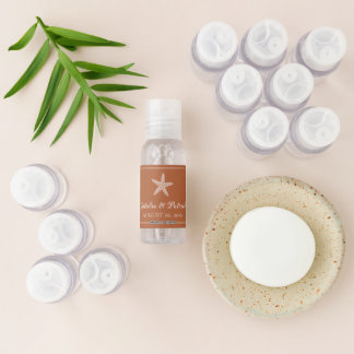 Burnt Orange Starfish Wedding Hand Sanitizer