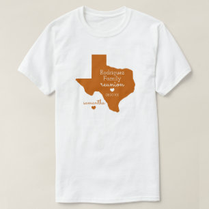 Burnt Orange State of Texas Family Reunion T-Shirt