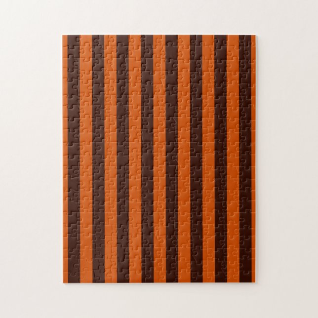 Burnt Orange Stripes Retro Style Customize This! Jigsaw Puzzle (Vertical)