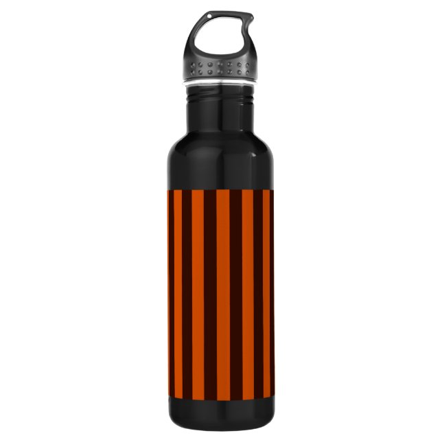 Burnt Orange Stripes Retro Style Customize This! Stainless Steel Water Bottle (Front)