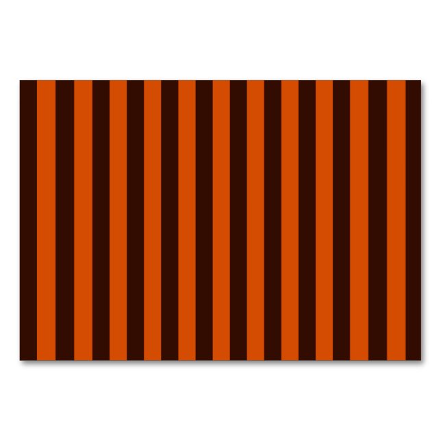Burnt Orange Stripes Retro Style Customize This! Table Number (Front)