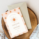 Burnt Orange Sun Retro Boho Save the Date Qr Code<br><div class="desc">Photo Burnt Orange Sun Retro Boho Save the Date Qr Code</div>
