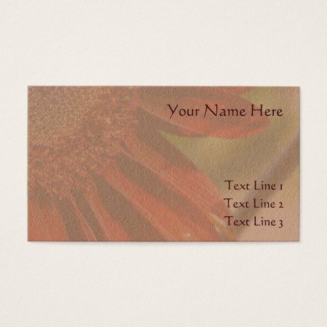 Burnt Orange Sunflower Petals Business Card (Front)