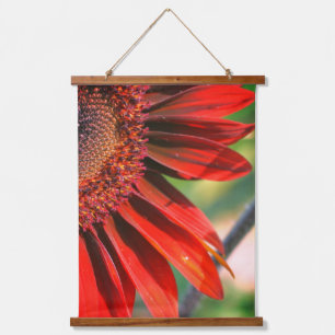 Burnt Orange Sunflower Petals Close Up Hanging Tapestry