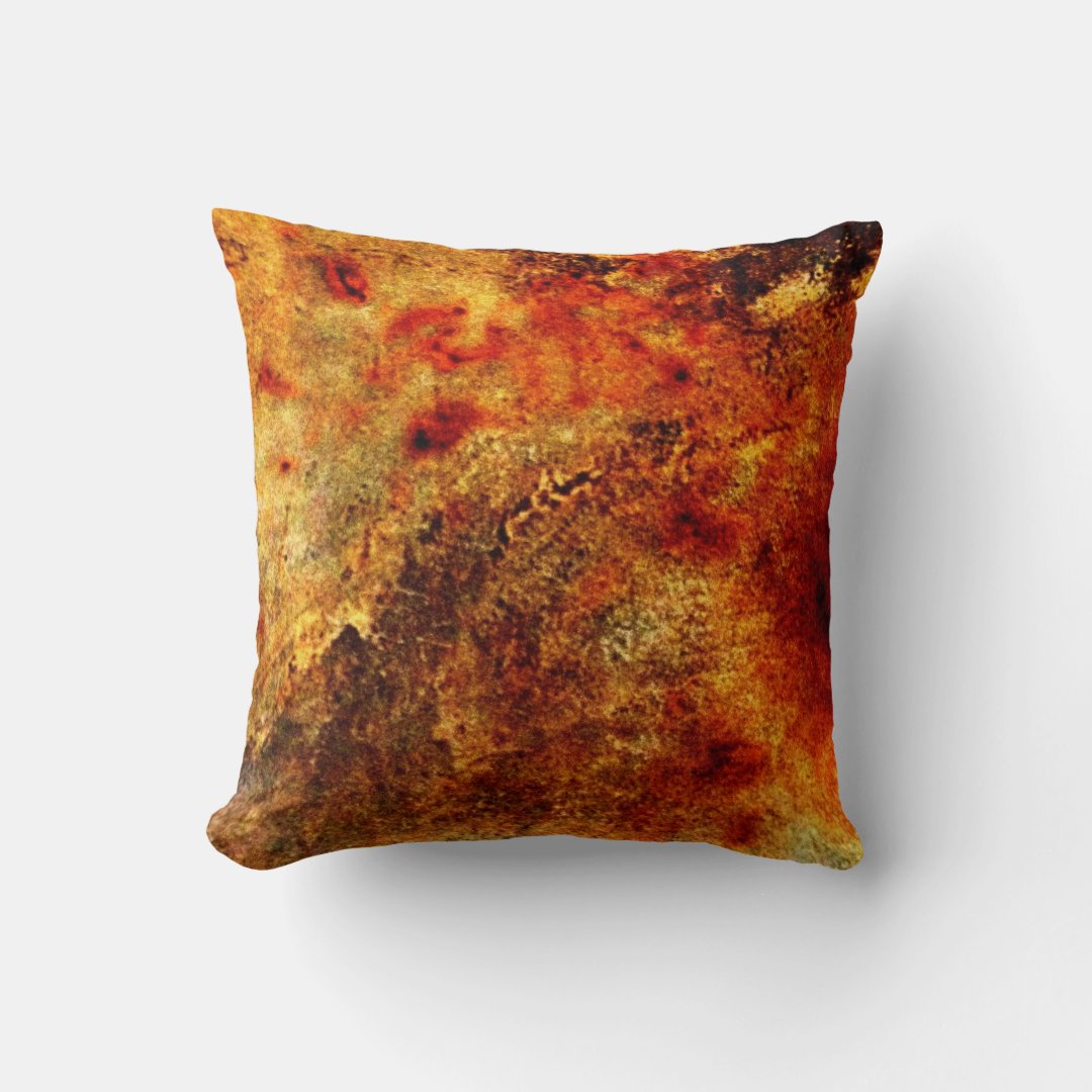 Burnt Orange Tan Abstract Throw Pillow | Zazzle