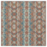 Burnt Orange Taupe Blue Teal Brown Ethnic Look Fabric