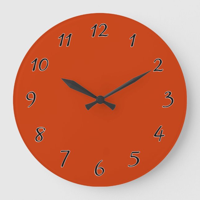 Burnt Orange Template Large Clock (Front)