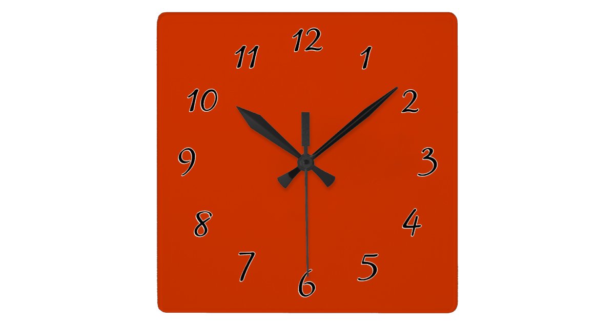 Burnt Orange Template Square Wall Clock Zazzle
