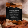 Burnt Orange Terracotta Agate Marble Black Wedding Invitation