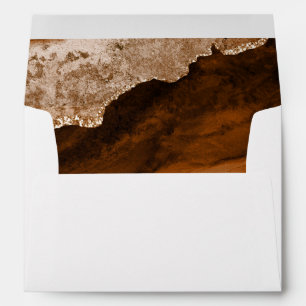 Burnt Orange Terracotta Agate Marble Wedding Envelope