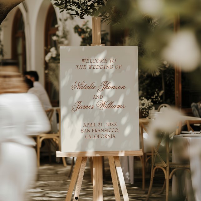 Burnt Orange Terracotta Boho Wedding Welcome Sign (Creator Uploaded)