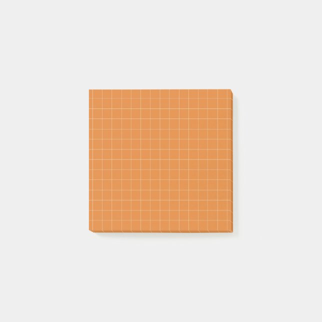 Burnt Orange Terracotta Check Pattern Cozy Grid Post-it Notes (Front)