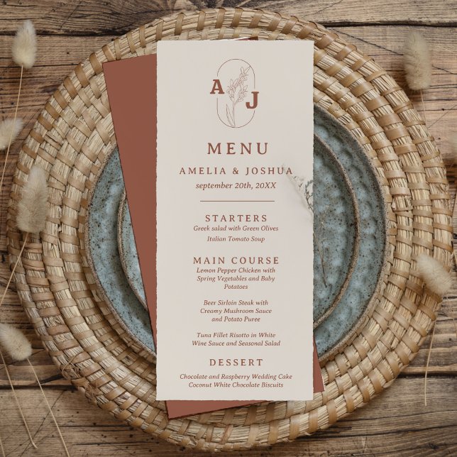  Burnt Orange Terracotta Flat Menu (Creator Uploaded)