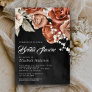 Burnt Orange Terracotta Floral Black Bridal Shower Invitation