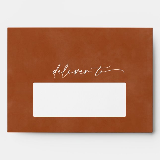 Burnt Orange Terracotta Wedding Envelope (Front)