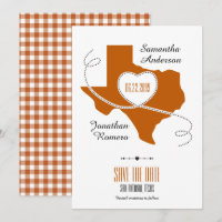 Burnt Orange Texas Curling Ribbon Save the Date