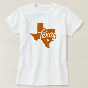 Burnt Orange Texas Heart T-Shirt