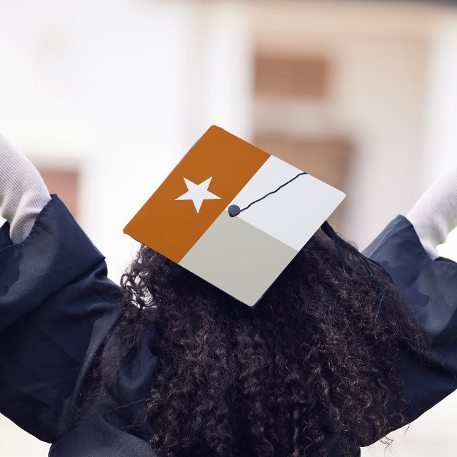 Burnt Orange Texas State Flag Graduation Cap Topper (Creator Uploaded)